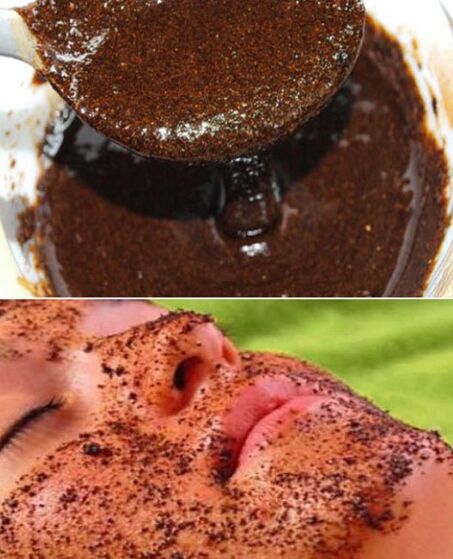 Máscara de pilling com vigas de café